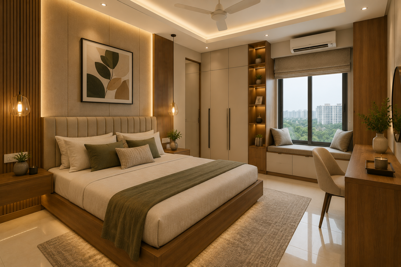 Master bedroom interior design for 2BHK home in Mumbai